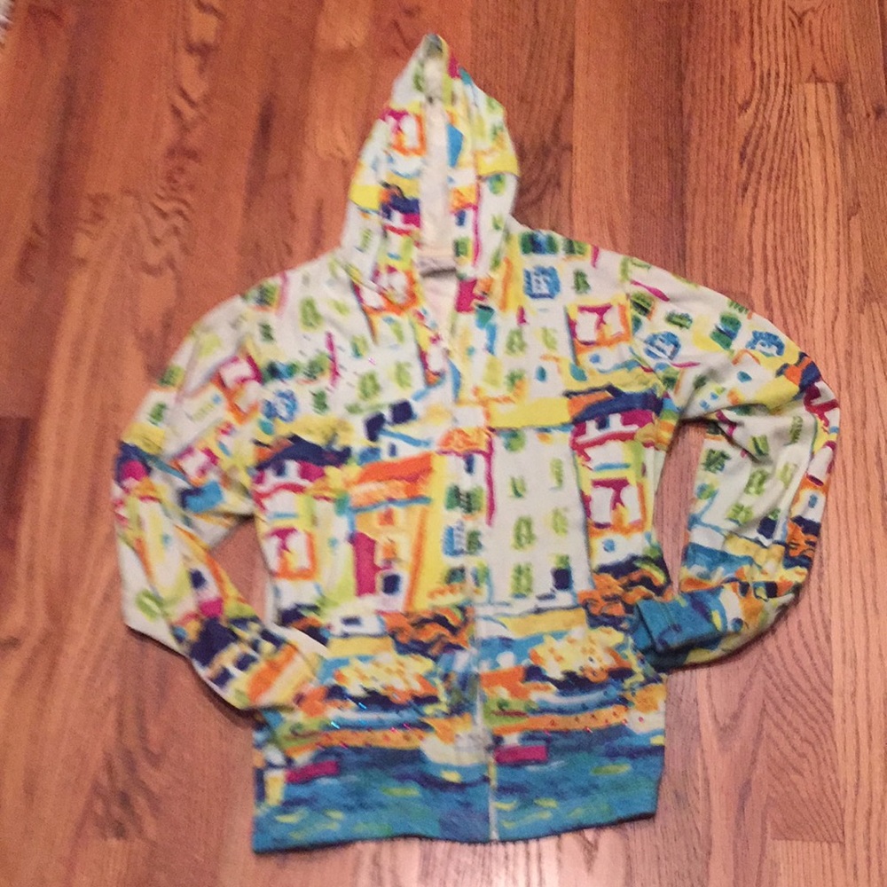 Michael Leu hooded art zippered sweatshirt